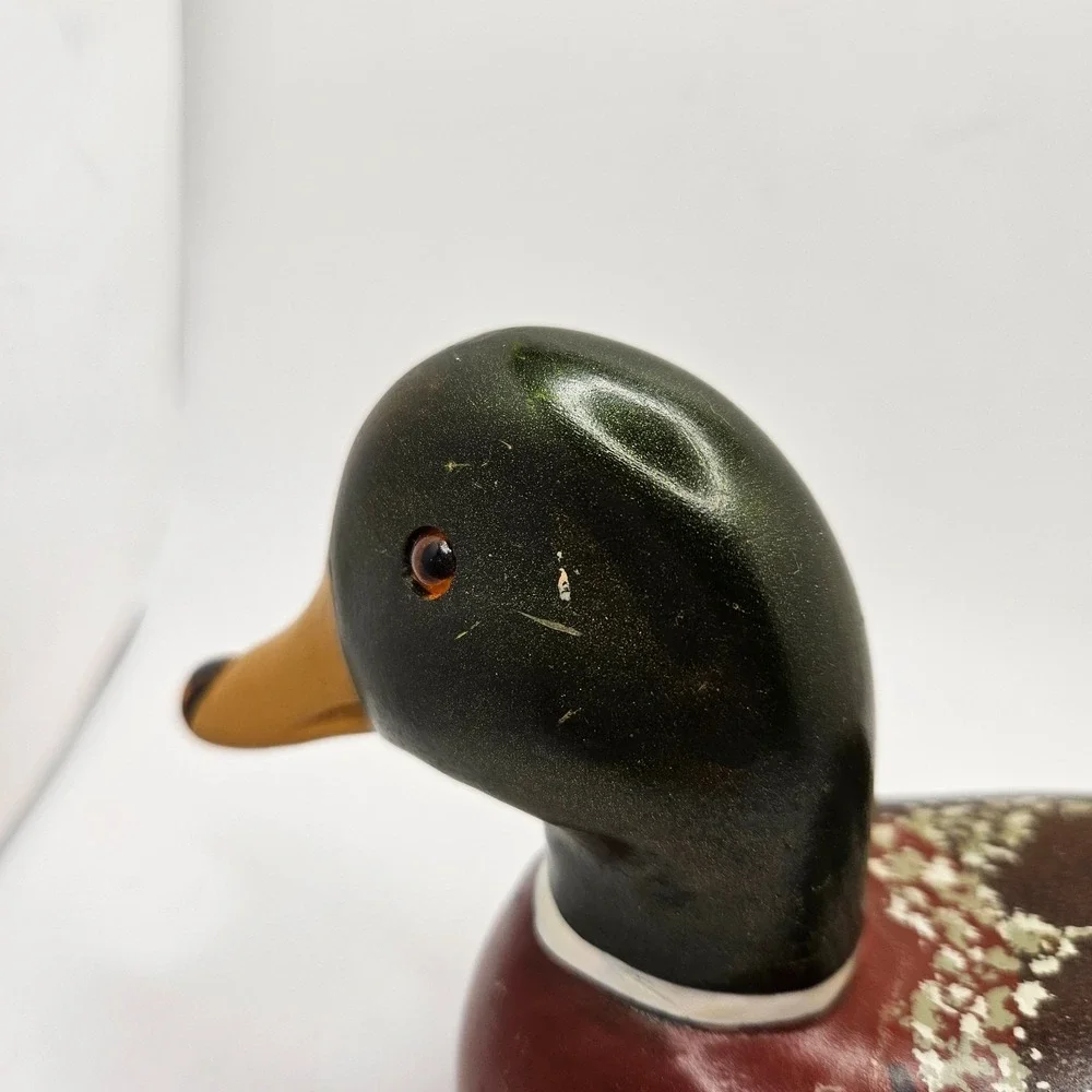 Vintage Mallard Duck Wood Decoy Deville Hand Painted Hunting Decor